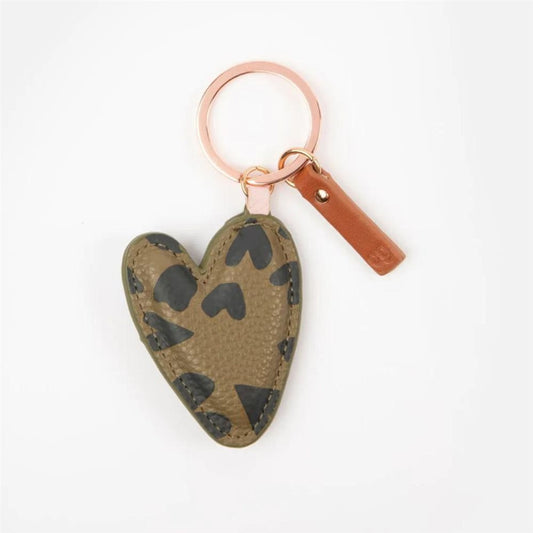 Caroline Gardner Khaki Heart Keyring