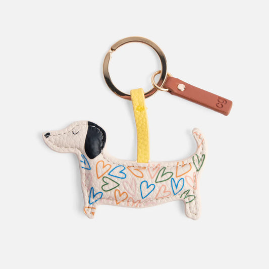 Caroline Gardner Heart Dog Keyring