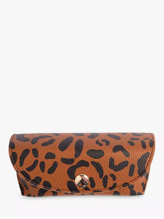 Caroline Gardner Leopard Print Flap Glasses Case