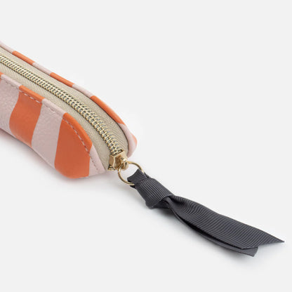 Caroline Gardner Pink/Orange Stripe Pencil Case