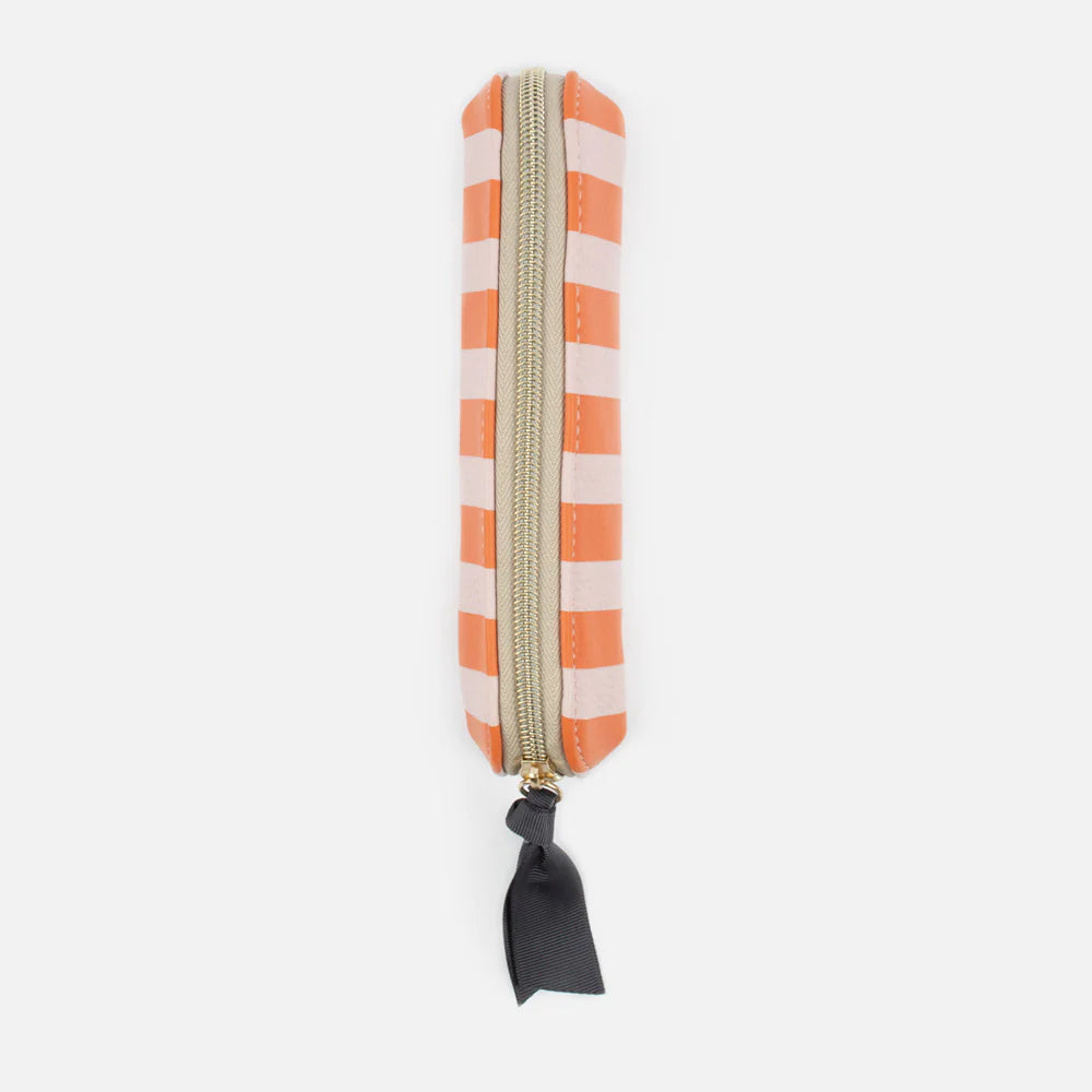 Caroline Gardner Pink/Orange Stripe Pencil Case