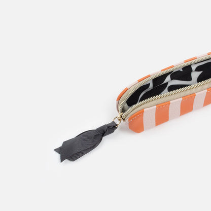 Caroline Gardner Pink/Orange Stripe Pencil Case