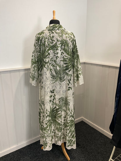 Palm Leaf Broderie Anglaise Shirt Dress