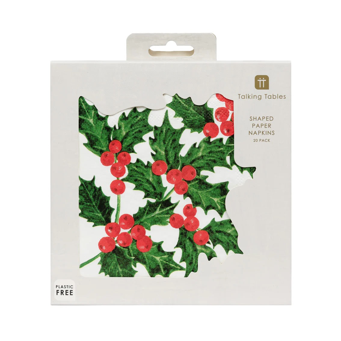 Botanical Holly Shaped Napkin 16 pack