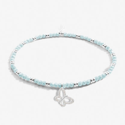 Joma Jewellery Boho Beads Butterfly Bracelet in Blue and Silver Plating