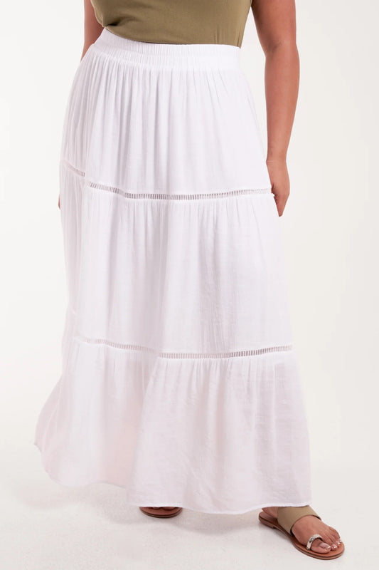 Ladder Trim Style Maxi Skirt