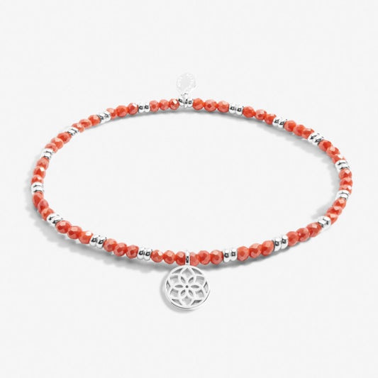 Joma Jewellery Dreamcatcher Bracelet in Coral and Silver plating