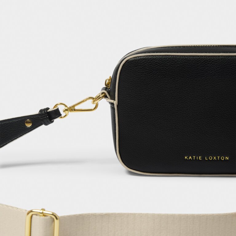 Katie Loxton Mini Crossbody Bag Black and Light Sand