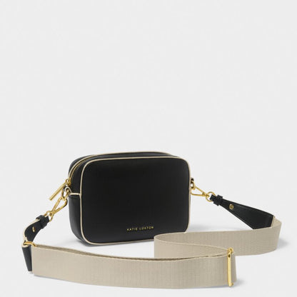 Katie Loxton Mini Crossbody Bag Black and Light Sand