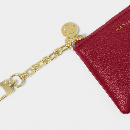 Katie Loxton Tilly Keychain Purse Garnet Red