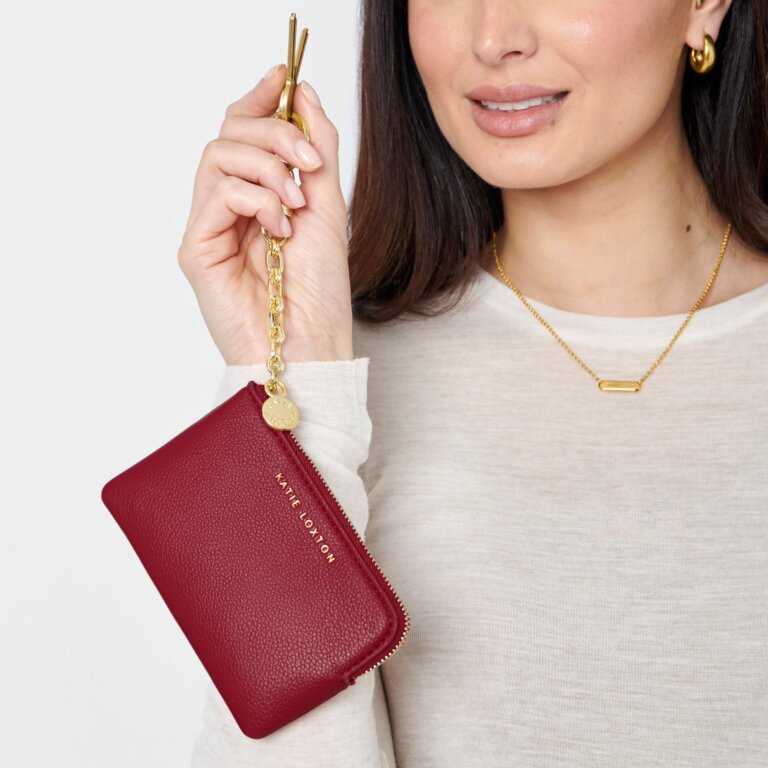 Katie Loxton Tilly Keychain Purse Garnet Red