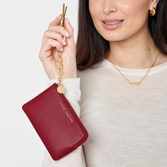 Katie Loxton Tilly Keychain Purse Garnet Red