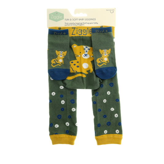 Ziggle Baby Leggings and sock set, Savanna Leopard 0-6 months