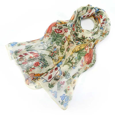 Pure Silk Art Scarf by Signare Alice in Wonderland