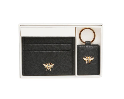 Alice Wheeler card holder and key ring set Black Boxed