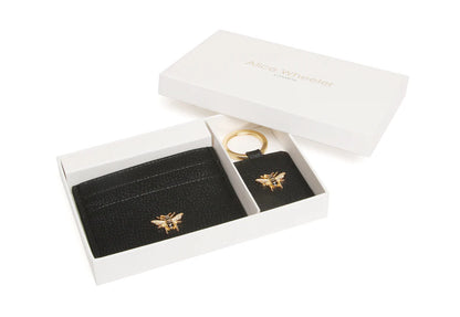 Alice Wheeler card holder and key ring set Black Boxed