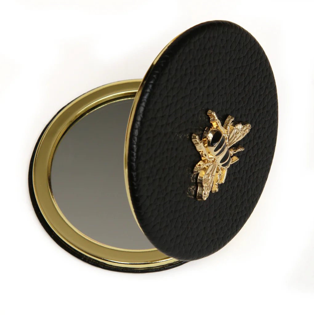 Alice Wheeler Black Round Compact Mirror