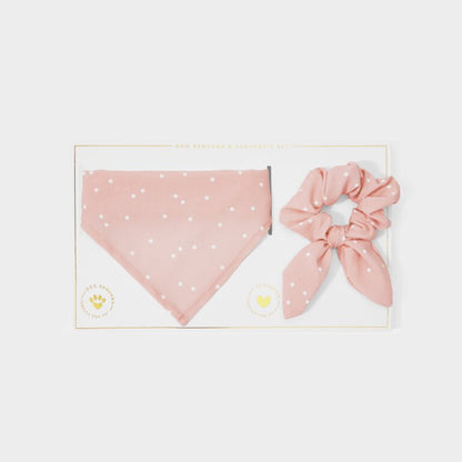 Katie Loxton Dog Bandana and Scrunchie set Pink