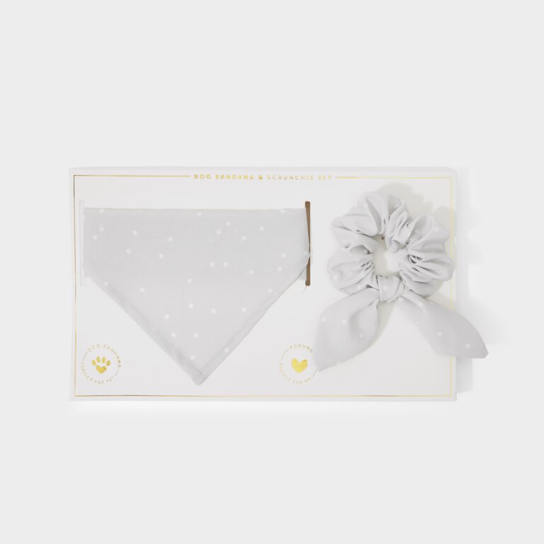 Katie Loxton Dog Bandana and Scrunchie set Grey