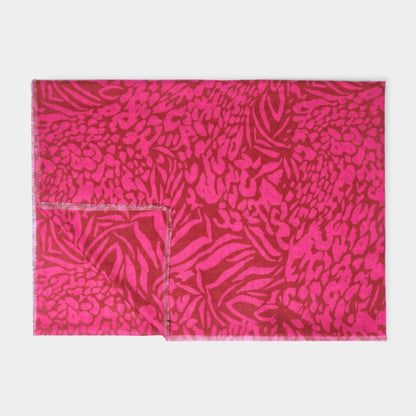 Katie Loxton Scarf - Animal Print Red and Fushia