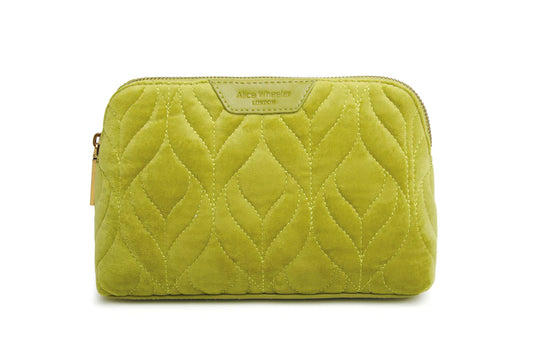 Alice Wheeler Lime Velvet Makeup Bag