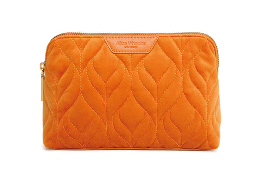 Alice Wheeler Orange Velvet Makeup Bag