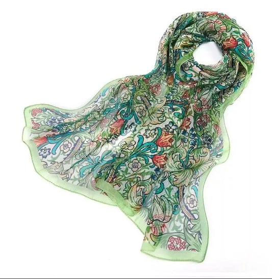 Pure Silk Art Scarf by Signare Lily William Morris