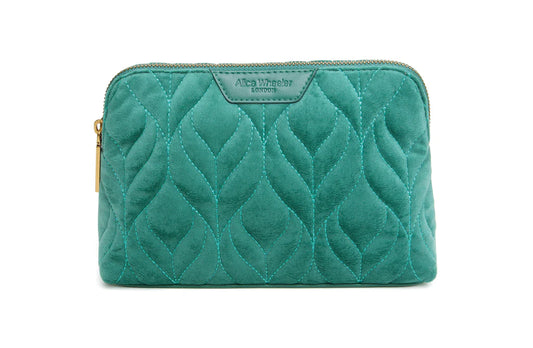 Alice Wheeler - Teal Velvet Makeup Bag