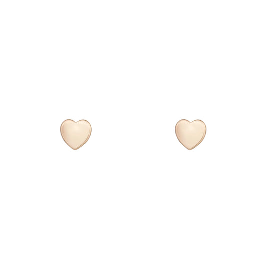 D&X Gold heart stud earrings