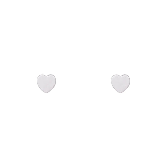 D&X Silver heart stud earrings